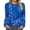 Blue Floral, variant on Fantaslook V Neck T Shirts for Women 3/4 Sleeve Tunic Tops Dressy Casual Blouses Boho Basics Tee Summer Fall Clothes
