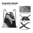 thumbnail image 4 of Balery Fluid Black White Paint Swirls Pattern Drawstring Backpack Bag Sport Gym Sackpack Cinch Bags Pattern Drawstring Backpack Bag Sport Gym Sackpack Cinch Bags -Medium, 4 of 6