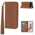 thumbnail image 1 of Allytech Wallet Case for Google Pixel 7 Pro, Flip Kickstand Card Slots Holder Magnetic Closure Removable Hand Strap PU Leather Soft TPU Scratch Resistant Case for Google Pixel 7 Pro 2022, Brown, 1 of 5