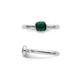 thumbnail image 4 of 1/2 Carat (Ctw) Cushion-Cut Lab-Created Emerald Ring in Sterling Silver for Women, 4 of 5