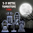 thumbnail image 2 of 3D Metal Tombstone (5 Designs)- (16.75 Tall w Stakes)-Durable, Weatherproof, UV Printed-Upgrade Your Cemetery Graveyard Lawn Decor-No More Flimsy Foam Headstones, 2 of 5
