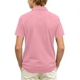 thumbnail image 3 of Garbnen Boys' Polo Shirts Collared Short Sleeve Boy Golf Shirt Preppy Back To School Student Button Up Boys School Uniform Polo Shirts Watermelon Red 3-4Y, 3 of 3