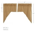thumbnail image 5 of VHC Brands Simple Life Flax Khaki Country Farmhouse Window Curtain Swag Set of 2 36x36x16, 5 of 7