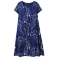 thumbnail image 2 of Leadingstar Femmes Robe Manches Courtes Col Rond Imprimé Taille en Vrac Robe Midi d'Été, 2 of 5
