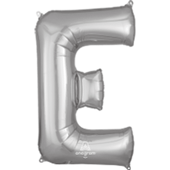 LRG SHP LETTER E SILVER