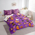 thumbnail image 2 of Feelyou Cartoon Magic Witch Dog Twin Bedding, Cute Ghost Pumpkin Bedding Comforter Set, Purple, Halloween Reversible, 7-Piece, 2 of 7