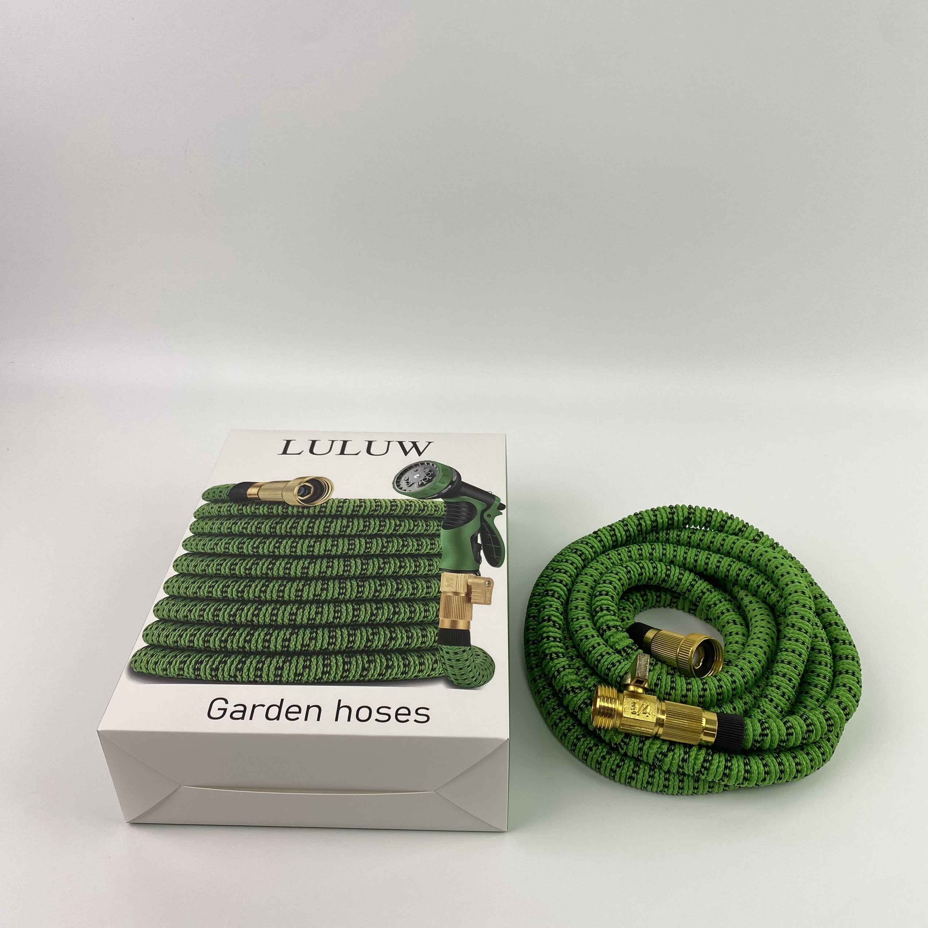 LULUW Garden hoses,Expandable Garden Hose 75 ft  - Lightweight, Durable, Flexible, 75 feet Expanding Garden Hose(Green Black)
