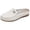 White, variant on Mules for Women Exquisite Rhinestone Bow Comfortable Leather Round Toe Convenient Backless Easy Slip-On Perfect for Casual Office Walking