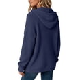thumbnail image 3 of Women's Full Zip Up Hoodies Waffle Knit Long Sleeve Sweatshirt Tops Coat, L, 3 of 5