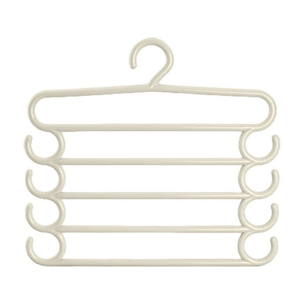 Organizador de perchas para pantalones para armario, perchero de 5 niveles para colgar, ahorra espacio, percha para pantalones, cinturones y corbatas, percha multifuncional con clip para la