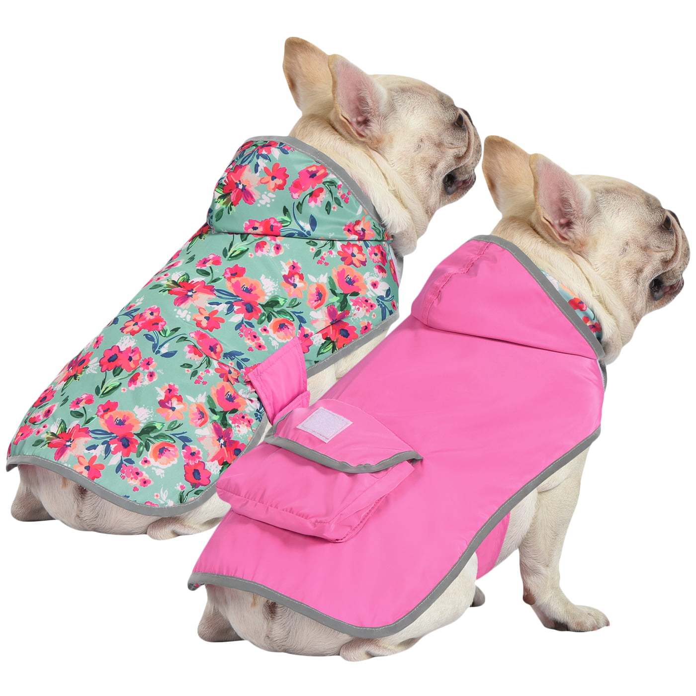 Idepet Dog Raincoat Waterproof Hoodie Jacket Rain Poncho Pet Rainwear Clothes with Reflective Stripe for Small Medium Large Dogs 