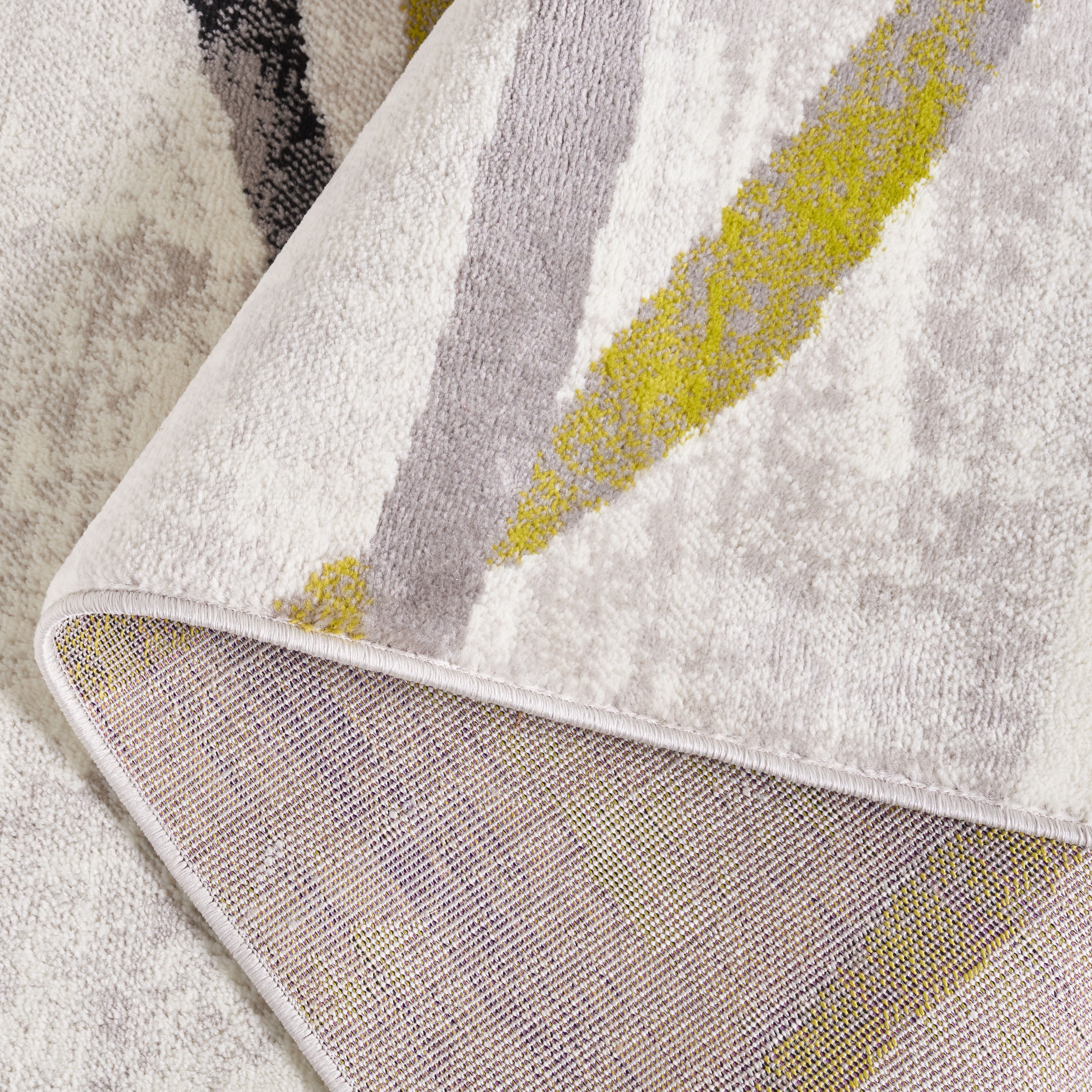 SAFAVIEH Skyler Elouise Geometric Striped Runner Rug, Ivory Grey/Green, 2' x 8'