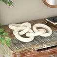 thumbnail image 2 of 25" x 3" White Wood 5 Link Chain Sculpture with Natural Wood Grain, by DecMode, 2 of 9