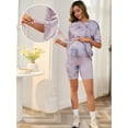 thumbnail image 6 of DARING DIVA Women's Tie Dye 2-Piece Maternity Pajama Set S Purple Tie Dye, 6 of 7