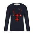 thumbnail image 4 of Zylanna Men's Long Sleeve T-Shirts, Crew Neck Activewear Loose Christmas Print Casual Tops for Men Navy, 4 of 5