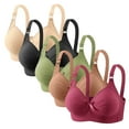 thumbnail image 3 of Jinhomg 5 Pack Bras for Women No Underwire Push Up Bralette Everyday Wear Plus Size Comfort Wire Free Full Support Bra Beige XXXL, 3 of 7
