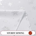 thumbnail image 3 of Sevenstars Christmas Tablecloth Silver Snowflake Tablecloth White Rectangle Table Cover for Dinner Party, 60" x 84", 3 of 8