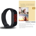 thumbnail image 3 of Mistaha Wireless Temperature Monitoring Smart Watch Bracelet in Black Color - Premium Strap, Long Battery Life - LED Display, 24-hour Time, Temperature Range 30℃-45℃ - USB Cable & User Manual Included, 3 of 6