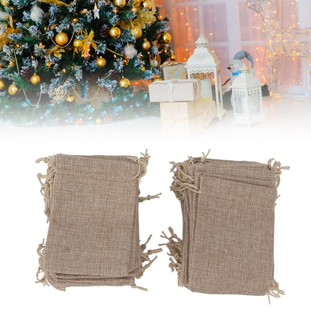 Bolsas De Lino De La Joyería, Bolsos A Juego Del Regalo De La Arpillera Del Cordón Del Color Para El Empaquetado De Los Regalos De Cumpleaños