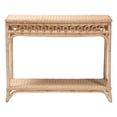 thumbnail image 2 of bali & pari Oxford Braided Natural Rattan Console Table with Open Shelf, 2 of 6