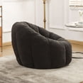 thumbnail image 3 of Dark Gray Teddy Bean Bag Chair with Armrests - Plush Foam Lazy Sofa for Living Room, Bedroom Lounging & Reading - Comfortable Oversized Chair, 3 of 10