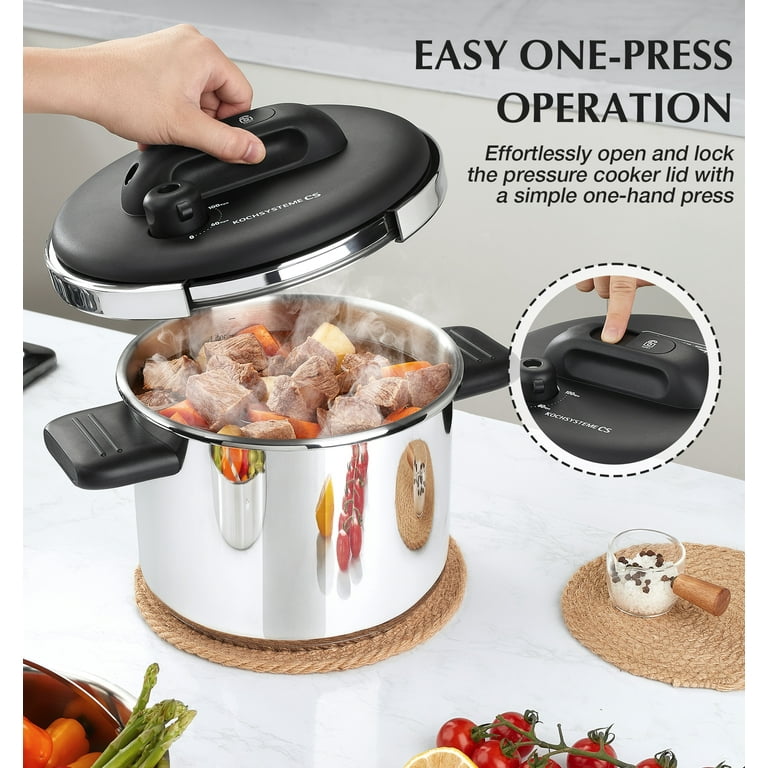 Koch Systeme CS Stainless Steel Pressure Cooker Quart, Olla de
