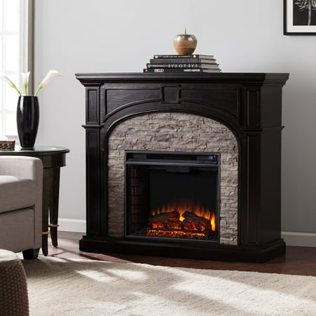 Black Electric Fireplace - Southern Enterprises Tanaya Electric Black Fireplace