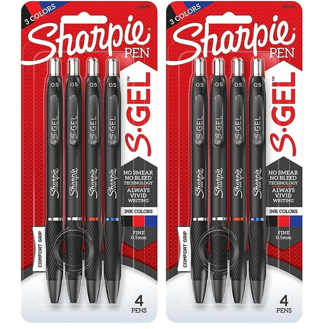 Bolígrafos Sharpie S-Gel Azul Punto Fino 0.5mm Paquete de 2