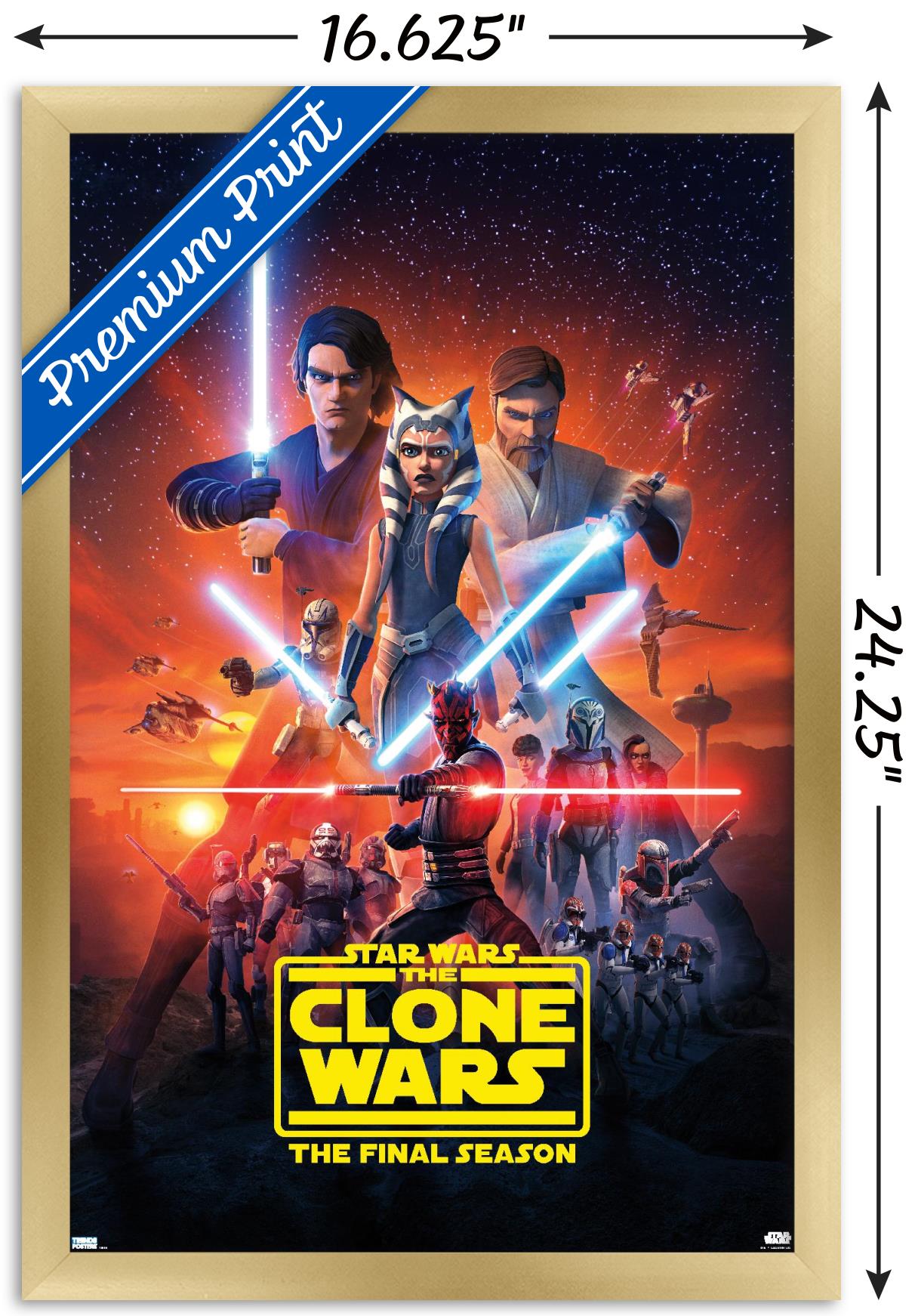 Star Wars: The Clone Wars - Season 7 Key Art Wall Poster, 14.725" x 22.375", Framed - image 3 of 5
