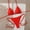 Red, variant on Polka Dot Pearl Accent String Bikini Set, Halter Tie Side 2 Piece Swimsuit for Women, 3 Colors Available