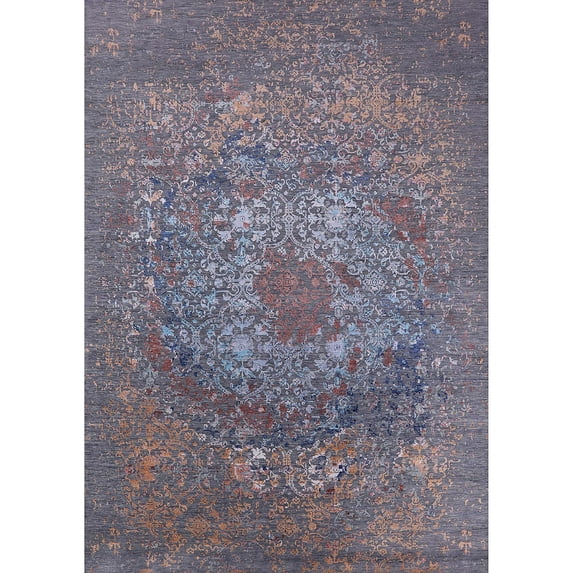 Ahgly Company Machine Washable Indoor Rectangle Industrial Modern Grape Purple Area Rugs, 3' x 5'