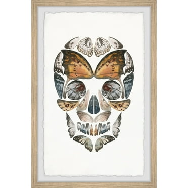 Marmont Hill Butterfly Skull Framed Painting Print