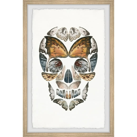 Marmont Hill Butterfly Skull Framed Painting Print