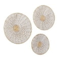thumbnail image 6 of DecMode Cream Dried Plant Handmade Woven Basket Plate Wall Decor (3 Count), 6 of 9