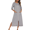 Light Grey, variant on Eternatastic Womens Zipper Robe Half Sleeves Loungewear Dress Full Length Sleepwear Pockets Housecoat Nightgown Long Bathrobe
