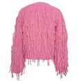 thumbnail image 5 of JGGSPWM Solid Tassel Fringe Sweaters for Womens Spring Sweater Winter Jumper Lightweight Tops Boat Neck Long Sleeve Pullover Pink L, 5 of 5