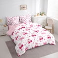 thumbnail image 2 of Erosebridal Bowknot Cherry Kids Bedding Comforter Set 7pcs, Love Heart King Bedding Sets, Pink Reversible, 2 of 7