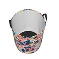 thumbnail image 3 of Daiia Abstract Leopard Print Round Laundry Basket with Handles Thickened Waterproof Circular hamper,Dirty Clothes Storage Basket for Bedroom,Bathroom,College Dorm-Small, 3 of 8