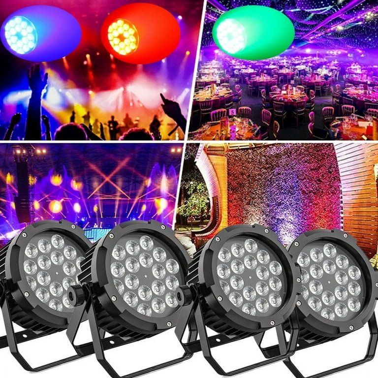 Outdoor IP67 18W RGBWA UV 6in1 LED DMX Control Stage Light for Party Wedding Halloween Decorations 4 Pack Outdoor IP67 18W RGBWA UV 6in1 LED DMX Control Stage Light for Party Wedding Halloween Decorations 4 Pack