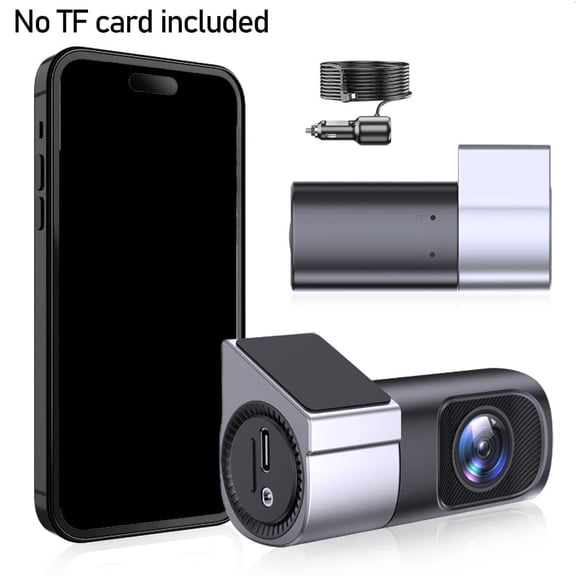 Mini Dash Cam 1080P HD Car Camera with 360 Rotating Lens, Built-in WiFi, Night Vision, Loop Recording, G-, Supercapacitor, Stealthy Design for Vehicles