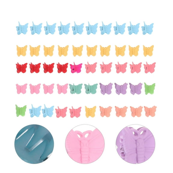 CTIRCHIU 50pcs butterfly hair clamps Mini Claw Hair Clips PP Material for Daily Wear