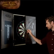 Bellevue Wood Dartboard Cabinet with 18-inch Bristle Dartboard and Steel Tip Dart Set Perfect for Cricket by Barrington Billiards
