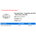 thumbnail image 2 of Rear Brake Rotor - Compatible with 2003 - 2006 Pontiac Vibe FWD 2004 2005, 2 of 2