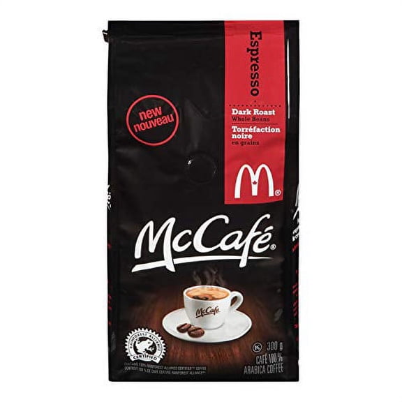 McCafe Premium Dark Roast Espresso Whole Beans Coffee Bag,  300g/10.6 oz