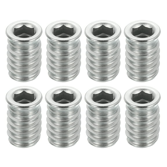8Pcs Threaded Inserts Nuts, M6x13mm Hex Socket Drive Nut Inserts for Wood
