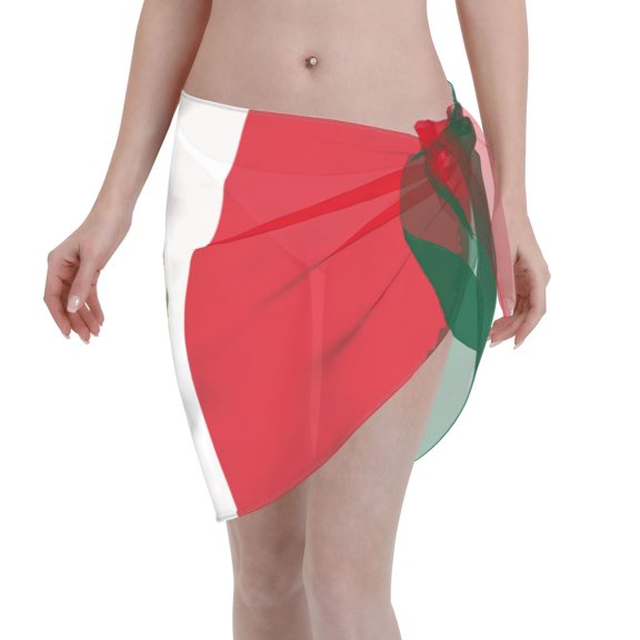 Swimsuit Coverups For Women Flag Of Mexico Sarong Beach Bikini Wrap Sheer Short Skirt Chiffon Scarf For Swimwear