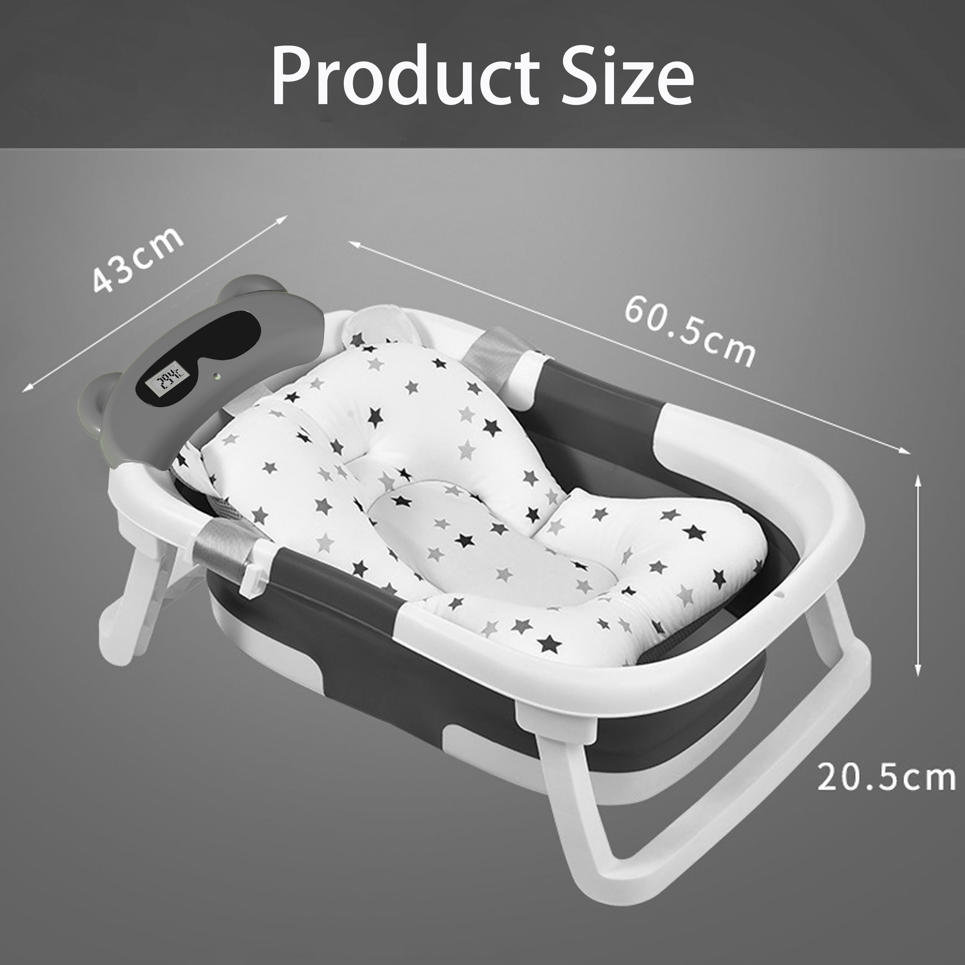 Collapsible Baby Bathtub for Infants to Toddler, Portable Travel Bathtub Multifunctional Bathtub with Drain Hole, Baby Folding Bathtub for Newborn 0-36 Month (Blue+Floating Baby Bath Cushion)