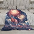 thumbnail image 5 of Flannel Blanket for Bed July 4th Fireworks American Patriotic Velvet Flannel Blanket for Couch Bed Sofa 4th of July Independence Day Throw Blanket Novelty Unique Ideas Gifts Blankets 50"x60", 5 of 8