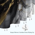 thumbnail image 6 of Black Gray Gold Marble Pattern Shower Curtain 72"x84" ,Bathroom Decorative Shower Curtains Set with 12 Hooks,Modern Waterproof Washable Shower Curtain, 6 of 6