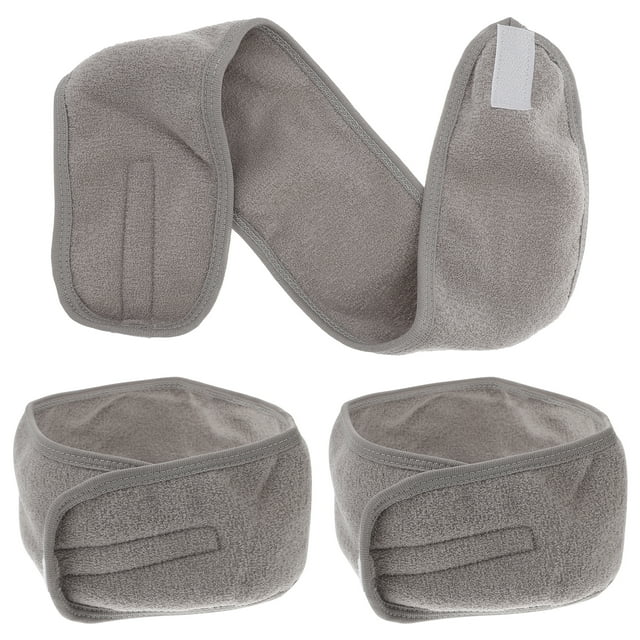Miangastore Yoga Headbands Grey Polyester Spandex 3Pcs 11.8X3.5X0.1In